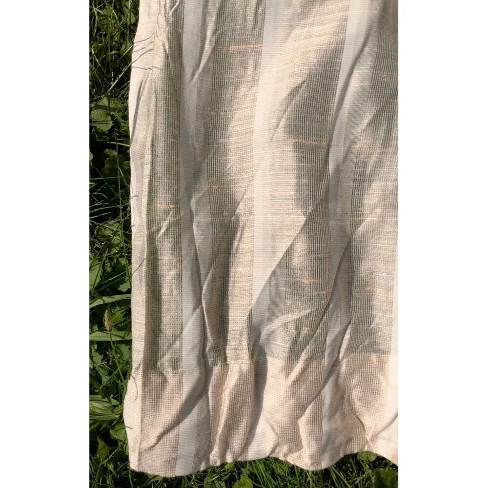 Vintage 40s/50s Weighted Curtains Wide Semi Sheer Pink White Voile Rod Pocket 2